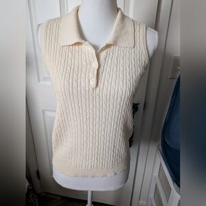Bentley Vintage Ribbed Sweater Tank M Ramie/Cotton